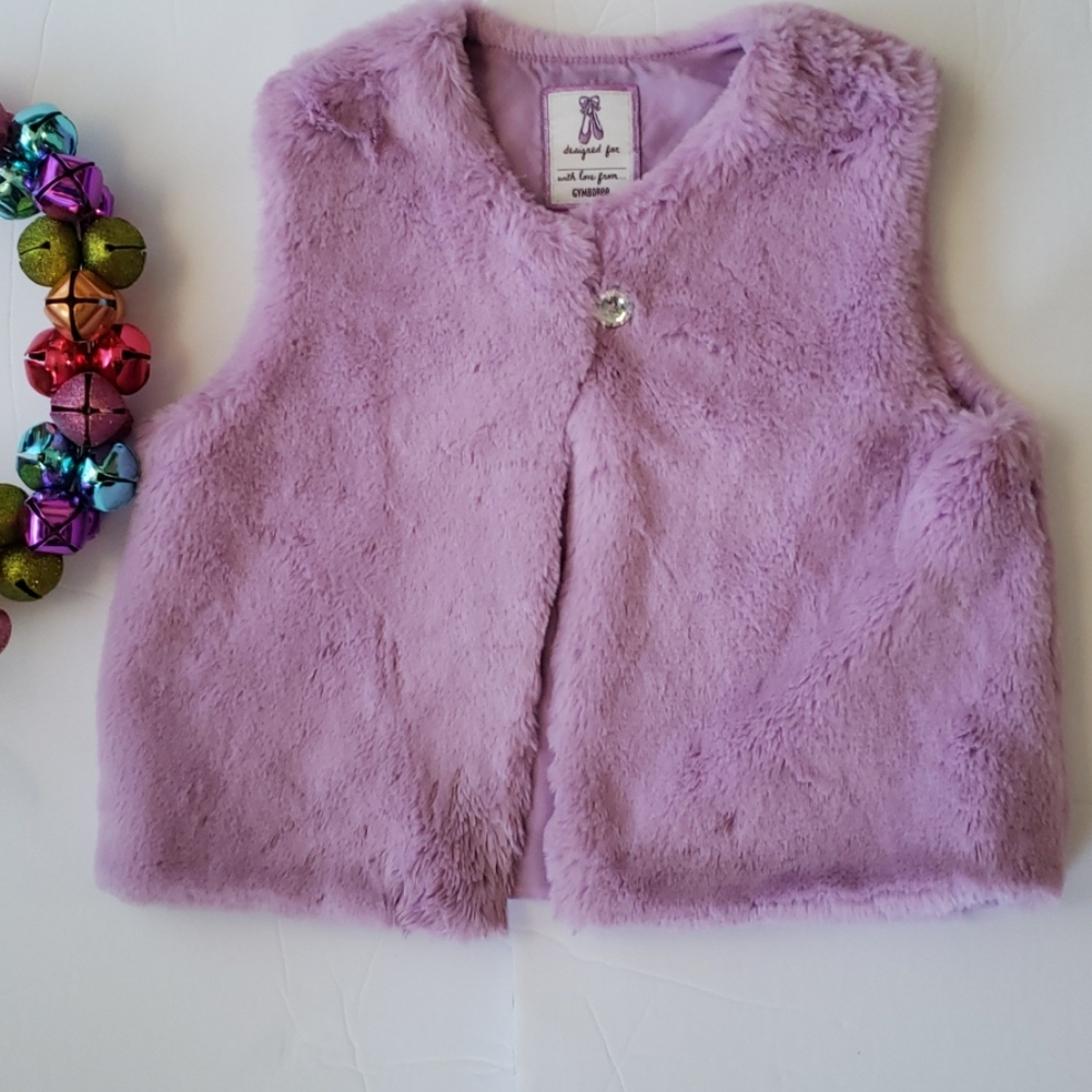 Gymboree girls faux fur vest